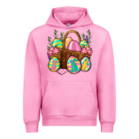 Fuchsia Pink Easter eggs with basket Easter Day Urban Hoodie - Neo Western