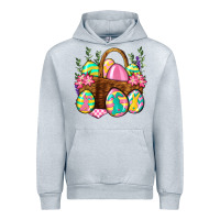 Heather Grey Easter eggs with basket Easter Day Urban Hoodie - Neo Western