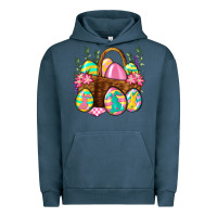 Pigment Midnight Navy Easter eggs with basket Easter Day Urban Hoodie - Neo Western