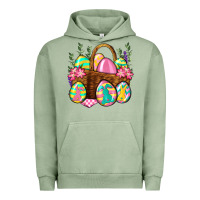 Pigment Oil Green Easter eggs with basket Easter Day Urban Hoodie - Neo Western