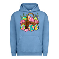 Pigment Pebble Blue Easter eggs with basket Easter Day Urban Hoodie - Neo Western