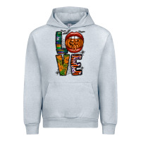 Heather Grey Love Halloween Lips Urban Hoodie - CowhideDigitalArt