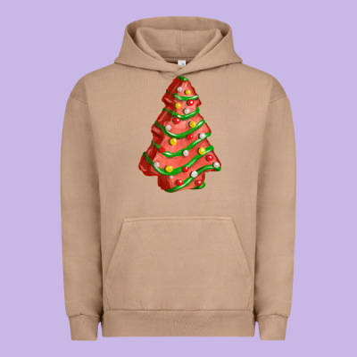 Red Christmas Cake Fa Element Urban Hoodie Designed By Fadigitalartstudio