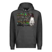 Charcoal Heather halloween vibes Premium Hoodie - CowhideDigitalArt