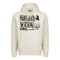 Oatmeal Heather halloween vibes Premium Hoodie - CowhideDigitalArt