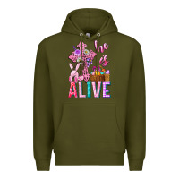Army Green he is alive easter Premium Hoodie - Neo Western