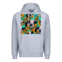 Heather Grey holstein cow seamless pattern Premium Hoodie - HRA Design Shop