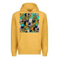 Mustard holstein cow seamless pattern Premium Hoodie - HRA Design Shop