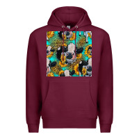 Burgundy holstein cow seamless pattern Premium Hoodie - HRA Design Shop