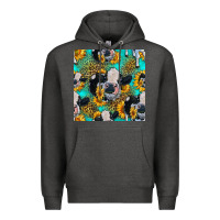 Charcoal Heather holstein cow seamless pattern Premium Hoodie - HRA Design Shop