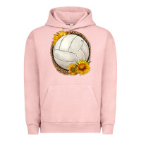 Pigment Salmon western volleyball with sunflower Urban Hoodie - HRA Design Shop