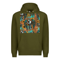 Army Green faith cross seamless pattern Premium Hoodie - HRA Design Shop