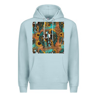 Blue Mist faith cross seamless pattern Premium Hoodie - HRA Design Shop