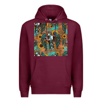 Burgundy faith cross seamless pattern Premium Hoodie - HRA Design Shop