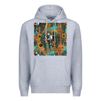 Heather Grey faith cross seamless pattern Premium Hoodie - HRA Design Shop