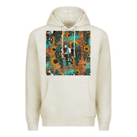 Oatmeal Heather faith cross seamless pattern Premium Hoodie - HRA Design Shop