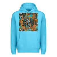 Ocean Blue faith cross seamless pattern Premium Hoodie - HRA Design Shop