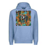 Colony Blue faith cross seamless pattern Premium Hoodie - HRA Design Shop