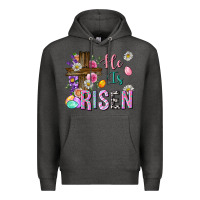 Charcoal Heather he is risen easter Premium Hoodie - Neo Western