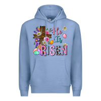 Colony Blue he is risen easter Premium Hoodie - Neo Western