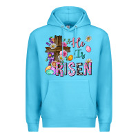 Ocean Blue he is risen easter Premium Hoodie - Neo Western