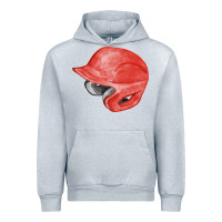 Heather Grey red baseball helmet fa element Urban Hoodie - FaDigitalArtStudio