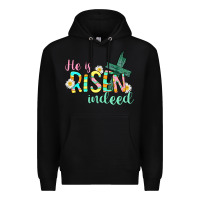 Black He is risen indeed Easter Premium Hoodie - CowGirlArtShop