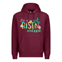 Burgundy He is risen indeed Easter Premium Hoodie - CowGirlArtShop