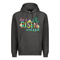 Charcoal Heather He is risen indeed Easter Premium Hoodie - CowGirlArtShop