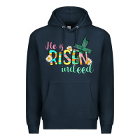 Navy He is risen indeed Easter Premium Hoodie - CowGirlArtShop