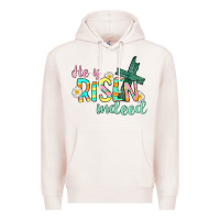 Pale Pink He is risen indeed Easter Premium Hoodie - CowGirlArtShop