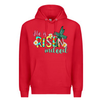 Red He is risen indeed Easter Premium Hoodie - CowGirlArtShop