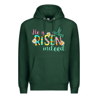 Sports Green He is risen indeed Easter Premium Hoodie - CowGirlArtShop
