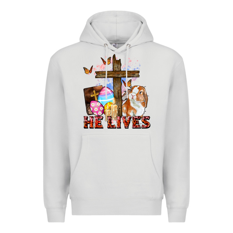 He Lives Easter Day Premium Hoodie by CowGirlArtShop | Teevron