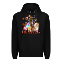 Black He lives Easter Day Premium Hoodie - CowGirlArtShop