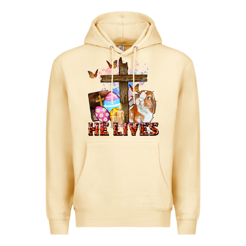 He Lives Easter Day Premium Hoodie by CowGirlArtShop | Teevron
