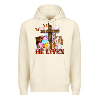 Sandshell He lives Easter Day Premium Hoodie - CowGirlArtShop