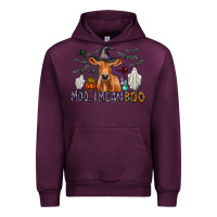 Mauve Wine Moo I Mean Boo Urban Hoodie - CowhideDigitalArt