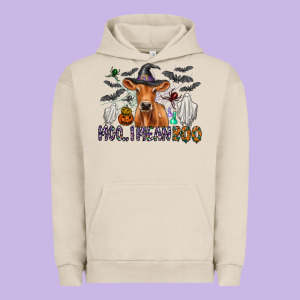 Moo I Mean Boo Urban Hoodie Designed By Cowhidedigitalart