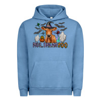 Pigment Pebble Blue Moo I Mean Boo Urban Hoodie - CowhideDigitalArt