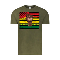 Vintage Olive Juneteenth American flag Vintage Tee - Artiststas