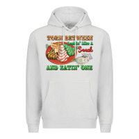 Dove Grey torn between lookin like a snack and eatin one Premium Hoodie - FaDigitalArtStudio