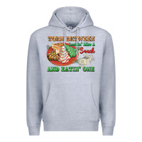 Heather Grey torn between lookin like a snack and eatin one Premium Hoodie - FaDigitalArtStudio