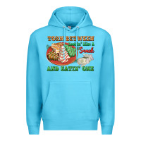 Ocean Blue torn between lookin like a snack and eatin one Premium Hoodie - FaDigitalArtStudio
