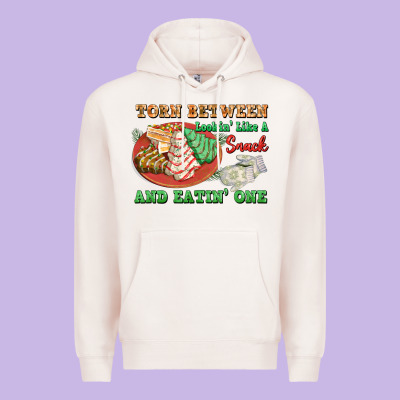 Torn Between Lookin Like A Snack And Eatin One Premium Hoodie Designed By Fadigitalartstudio