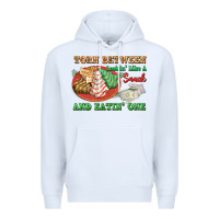 White torn between lookin like a snack and eatin one Premium Hoodie - FaDigitalArtStudio