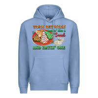 Colony Blue torn between lookin like a snack and eatin one Premium Hoodie - FaDigitalArtStudio