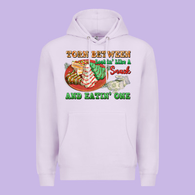 Torn Between Lookin Like A Snack And Eatin One Premium Hoodie Designed By Fadigitalartstudio