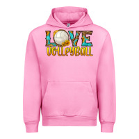 Fuchsia Pink love volleyball Urban Hoodie - HRA Design Shop