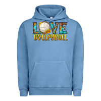 Pigment Pebble Blue love volleyball Urban Hoodie - HRA Design Shop